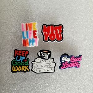 5pc Affirmation Croc Charm Jibbitz